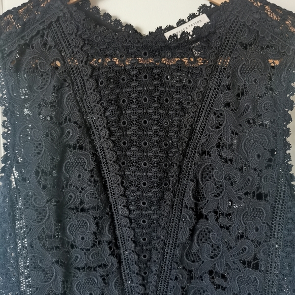 Rebecca Taylor black lace sleeveless top - Picture 3 of 8